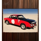 Металлическая табличка Lancia Fulvia HF1600 Group 4 Works Rally Car